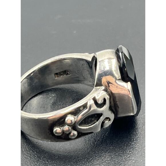 Silpada 925 Sterling Silver Black Chalcedony Ring Sz 8.5, 10.13 grams #R1410 - Picture 7 of 8
